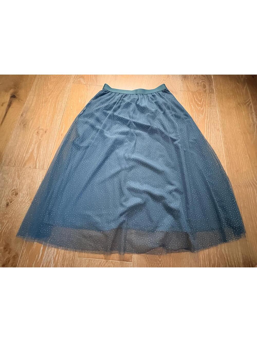 J.Crew Green Gold Polka Dot Tulle Skirt Petite Small